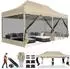 COBIZI Faltpavillon 3x6m mit Moskitonetz, UV-Schutz 50+, khaki, 420D Oxford