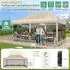 COBIZI Faltpavillon 3x6m mit Moskitonetz, UV-Schutz 50+, khaki, 420D Oxford