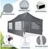COBIZI Faltpavillon 3x6m wasserdicht UV50+ grau, 6 Seitenwände, Oxford 420D