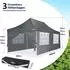 COBIZI Faltpavillon 3x6m wasserdicht UV50+ grau, 6 Seitenwände, Oxford 420D