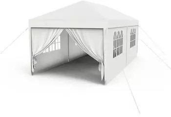 LuxusKollektion Faltpavillon 3x6m mit Seitenteilen, Polyester, UV-Schutz, wasserdicht, wei&szlig;