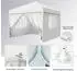 LuxusKollektion Faltpavillon 3x6m mit Seitenteilen, Polyester, UV-Schutz, wasserdicht, weiß