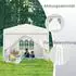 LuxusKollektion Faltpavillon 3x6m mit Seitenteilen, Polyester, UV-Schutz, wasserdicht, weiß