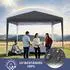 LuxusKollektion Faltpavillon 3x3m wasserdicht, 4 Seitenteile, anthrazit, UV-Schutz 50+