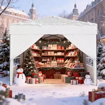 LuxusKollektion Faltpavillon 2,5x2,5m wasserdicht h&ouml;henverstellbar mit 4 Seitenw&auml;nden, wei&szlig;