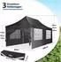 LuxusKollektion Faltpavillon 3x6m wasserdicht UV50+ 420D Oxford schwarz mit 6 Seitenwänden