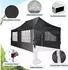LuxusKollektion Faltpavillon 3x6m wasserdicht UV50+ 420D Oxford schwarz mit 6 Seitenwänden