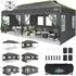 COBIZI Faltpavillon 3x6m, wasserdicht, UV-Schutz, 6 Seitenwände, grau