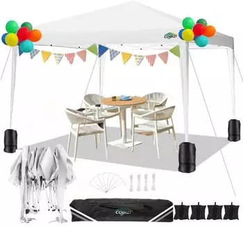 LuxusKollektion Faltpavillon 3x3m wasserdicht, h&ouml;henverstellbar, wei&szlig;