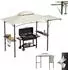 LuxusKollektion Grillpavillon mit Seitenmarkise, Doppeldach, beige