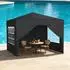 LuxusKollektion Faltpavillon 3x3m anthrazit, wasserdicht, höhenverstellbar, 4 Seitenwände