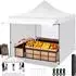 LuxusKollektion Faltpavillon 3x3m mit Markise, 3 Seitenwände, wasserdicht, winterfest, weiß