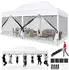 COBIZI Faltpavillon 3x6m wasserdicht, 6 Seitenwände, Oxford 420D, weiß