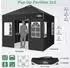 COBIZI Faltpavillon 3x3m wasserdicht, winterfest, 4 Seitenwände, UV-Schutz, schwarz