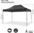 COBIZI Faltpavillon 3x4,5m mit 4 Seitenwänden, wasserdicht, schwarz