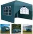LuxusKollektion Faltpavillon 3x3m wasserdicht, 4 Seitenteile mit Fenstern, grün