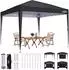 COBIZI Faltpavillon 3x3m wasserdicht, 4 Seitenwände, UV-Schutz, schwarz