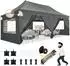 LuxusKollektion Faltpavillon 3x6m, wasserdicht, UV50+, 6 Seitenwände, grau