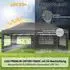 LuxusKollektion Faltpavillon 3x6m, wasserdicht, UV50+, 6 Seitenwände, grau