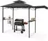 TecTake Maracaibo Grillpavillon mit Markise, Doppeldach, 316x150x250cm, anthrazit