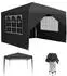 LuxusKollektion Faltpavillon 3x3m wasserdicht mit 4 Seitenteilen und Fenstern, anthrazit