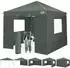 COBIZI Faltpavillon 3x3m grau, wasserdicht, UPF50+, 4 Seitenteile, Stahlrahmen