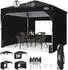 LuxusKollektion Faltpavillon 3x3m wasserdicht UV-Schutz 50+ mit 3 Seitenwänden, schwarz