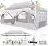 COBIZI Faltpavillon 3x6m wasserdicht mit 6 Seitenteilen, weiß