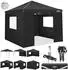 LuxusKollektion Faltpavillon 3x3m mit 4 Seitenteilen, wasserdicht, UV 50+, schwarz