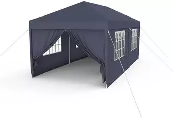 LuxusKollektion Faltpavillon 3x6m mit Seitenteilen und Fenstern, anthrazit