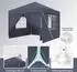 LuxusKollektion Faltpavillon 3x6m mit Seitenteilen und Fenstern, anthrazit