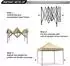 LuxusKollektion Faltpavillon Pop-up 2,5x2,5m wasserdicht, beige