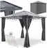 TecTake Caracas Gartenpavillon 3x3m Aluminium, Polycarbonat-Hardtop, grau