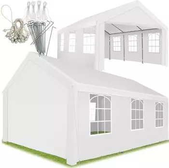 TecTake Pavillon Jasko 6x4m Stahl, wasserdicht UV50+ wei&szlig;