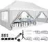 Gerster Faltpavillon 3x6m wasserdicht UV50+ mit 6 Seitenwänden, weiß
