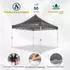 LuxusKollektion Faltpavillon 3x3m grau, wasserdicht, UV-Schutz 50+, 4 Seitenwände