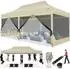 COBIZI Faltpavillon 3x6m wasserdicht UV-Schutz mit 6 Mesh-Seitenwänden, khaki