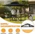 LuxusKollektion Grillpavillon mit Seitenmarkise, Doppeldach, Stahl, schwarz
