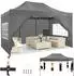 COBIZI Faltpavillon 3x4,5m wasserdicht UV-Schutz 50+ mit 4 Seitenteilen, grau