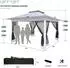 COBIZI Faltpavillon 3x3m Doppeldach mit Moskitonetz, grau