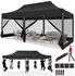 COBIZI Faltpavillon 3x6m 420D Oxford wasserdicht, 6 Seitenwände, schwarz