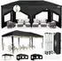LuxusKollektion Faltpavillon 3x6m mit 6 Seitenwänden, schwarz, UPF 50+