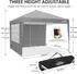 LuxusKollektion Faltpavillon 3x3m mit 4 Seitenwänden, UV-Schutz 50+, tiefgrau