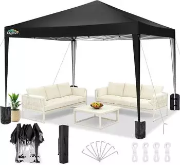 LuxusKollektion Faltpavillon 3x3m wasserdicht UV-Schutz UPF 50+ schwarz