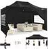 LuxusKollektion Faltpavillon 3x4,5m wasserdicht UV50+ mit 4 Seitenteilen, schwarz