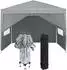 LuxusKollektion Faltpavillon 2,5x2,5m mit Seitenteilen und Fenstern, grau, Polyester