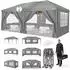 LuxusKollektion Faltpavillon 3x6m grau, 6 Seitenwände, wasserdicht, UV-Schutz