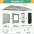 LuxusKollektion Faltpavillon 3x6m grau, 6 Seitenwände, wasserdicht, UV-Schutz