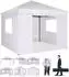 LuxusKollektion Faltpavillon 3x3m mit 4 Seitenteilen, weiß, wasserdicht UV 50+