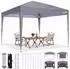 LuxusKollektion Faltpavillon 3x3m grau, 4 Seitenwände, UPF 50+, wasserdicht